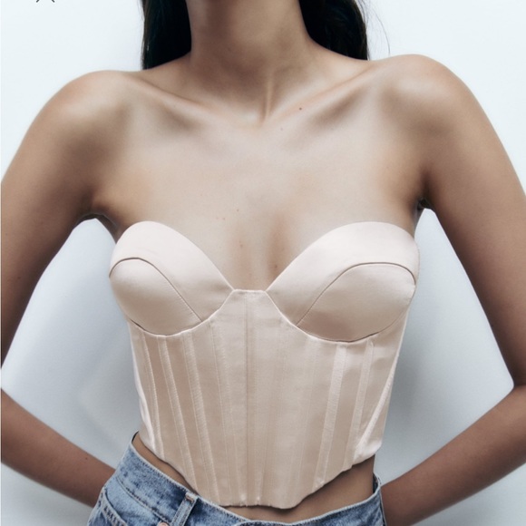 New Zara | Corset Satin Effect Top - Picture 8 of 17